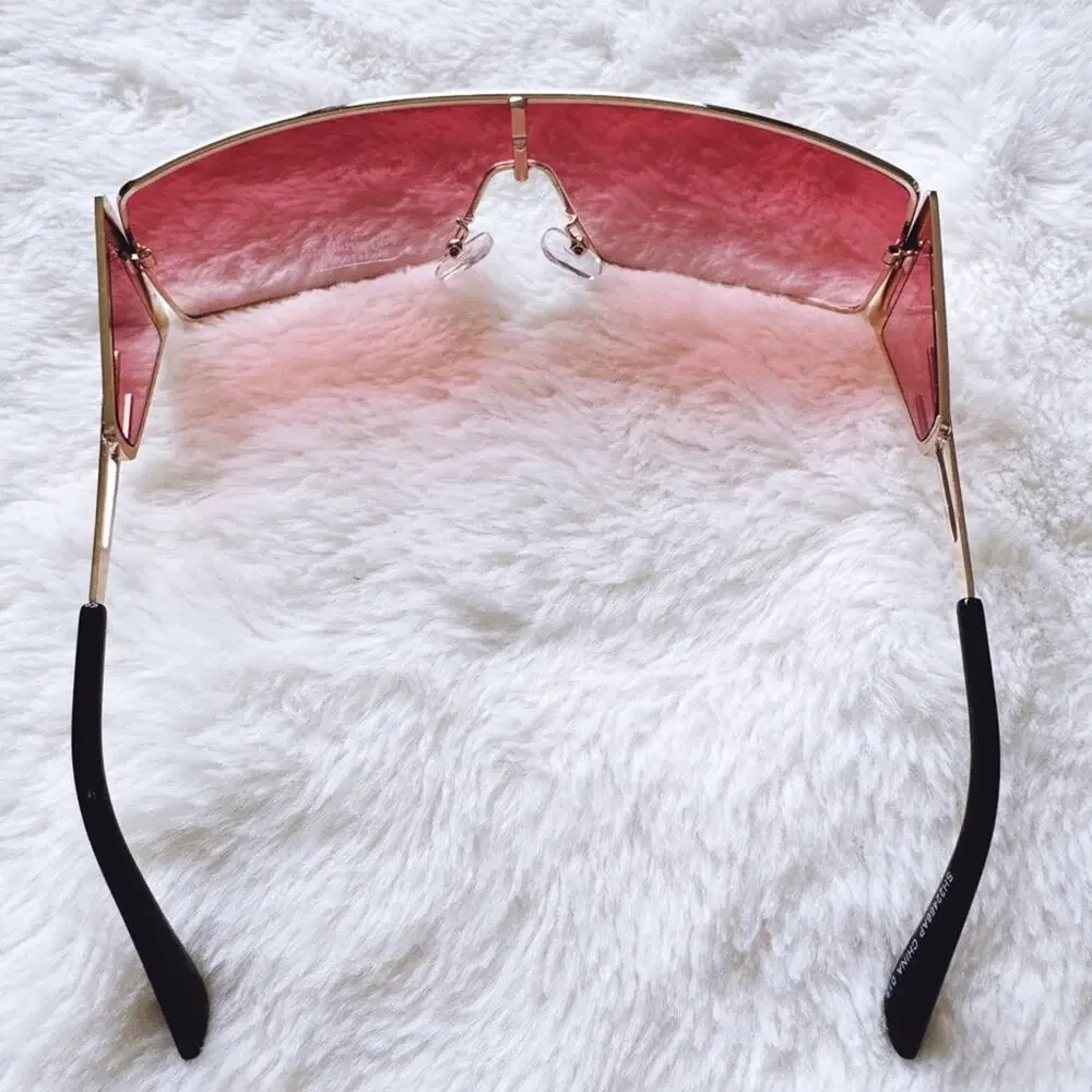 Shane Clear Red Wrap-Around Sunglasses